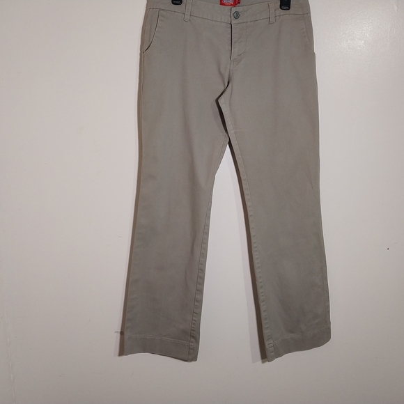 Dickies Juniors Women's Sz.11 Beige Chinos Classic Straight Leg Cotton Blend - Picture 2 of 13